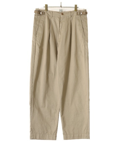 GOLD（ゴールド）の「東洋エンタープライズ GOLD / ゴールド：SELVEDGE WEAPON 1TUCK TROUSERS：22B-GL42327[MUS]（チノパンツ・メンズ・ベージュ/ブラック・M/L/S）」の4枚目の写真