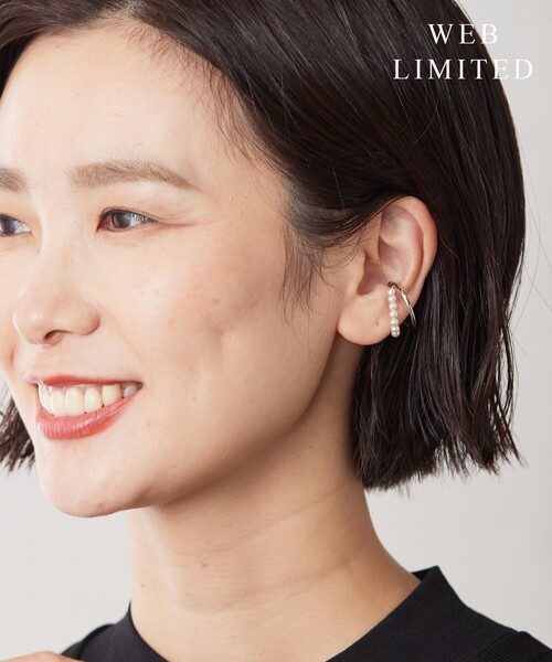 J.PRESS(ジェイプレス)の「【WEB限定】2way パール イヤカフ リング(イヤリング・レディース・ゴールド系/シルバー系・F)」の1枚目の写真