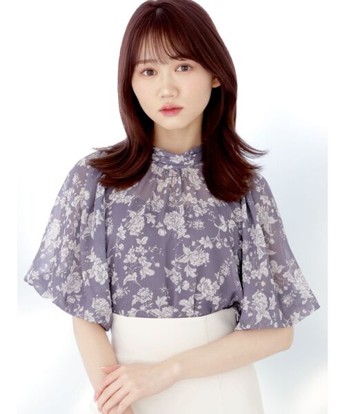 MERCURYDUO（マーキュリーデュオ）の「トワルドジュイ2WAYリボンブラウス（シャツ/ブラウス・レディース・ブルー/ベージュ/パープル・FREE）」の3枚目の写真