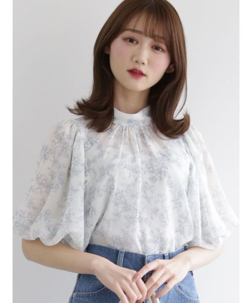 MERCURYDUO（マーキュリーデュオ）の「トワルドジュイ2WAYリボンブラウス（シャツ/ブラウス・レディース・ブルー/ベージュ/パープル・FREE）」の7枚目の写真