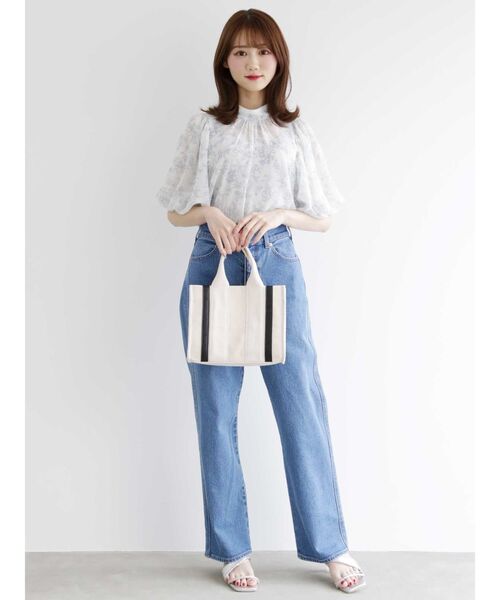 MERCURYDUO（マーキュリーデュオ）の「トワルドジュイ2WAYリボンブラウス（シャツ/ブラウス・レディース・ブルー/ベージュ/パープル・FREE）」の8枚目の写真