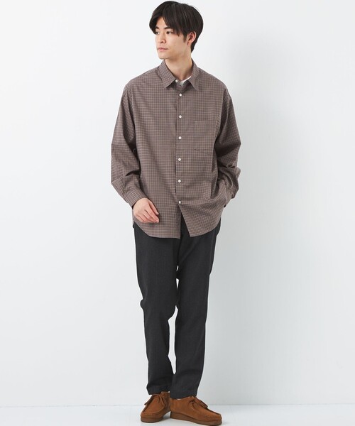 green label relaxing(グリーンレーベルリラクシング)の「THIN ビエラ チェック柄 レギュラーカラー 長袖 シャツ(シャツ/ブラウス・メンズ・グレー/オリーブ/コバルトブルー・S/M/L/XL)」の12枚目の写真