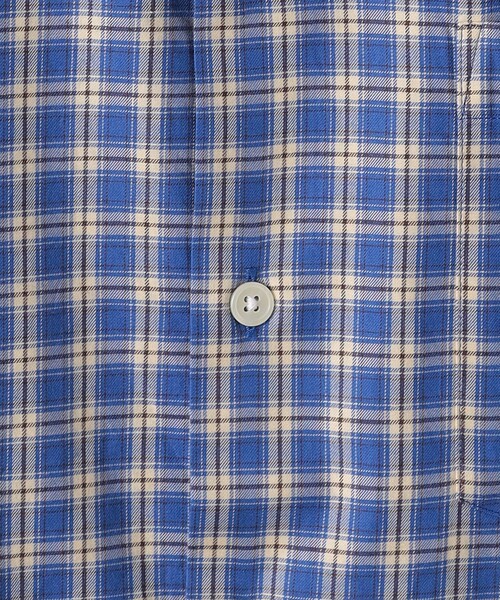 green label relaxing(グリーンレーベルリラクシング)の「THIN ビエラ チェック柄 レギュラーカラー 長袖 シャツ(シャツ/ブラウス・メンズ・グレー/オリーブ/コバルトブルー・S/M/L/XL)」の18枚目の写真