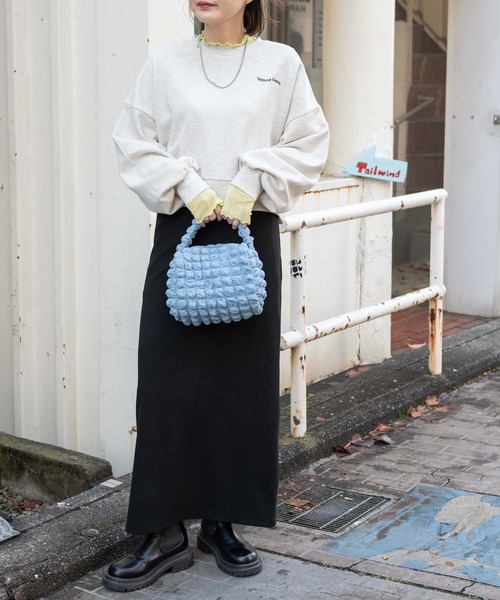 WEGO(ウィゴー)の「WEGO/リブナローロングスカート(スカート・レディース・ブラック/ピンク・FREE)」の7枚目の写真