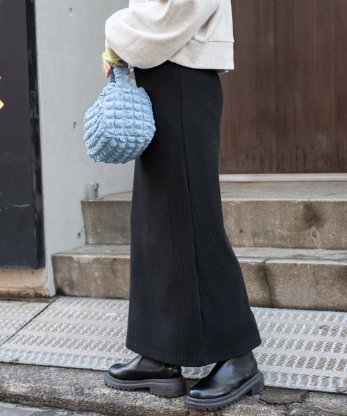 WEGO(ウィゴー)の「WEGO/リブナローロングスカート(スカート・レディース・ブラック/ピンク・FREE)」の13枚目の写真