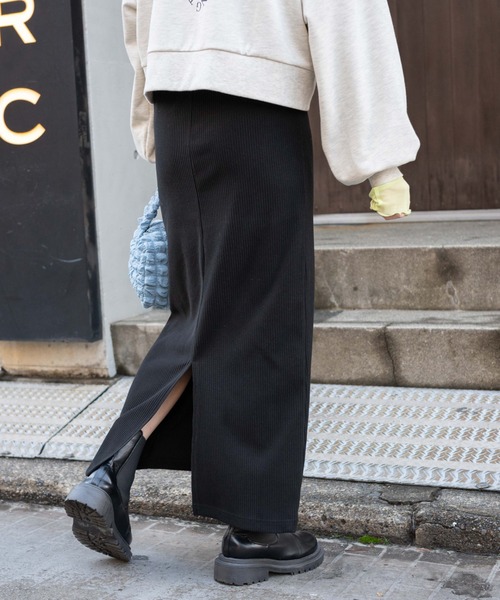 WEGO(ウィゴー)の「WEGO/リブナローロングスカート(スカート・レディース・ブラック/ピンク・FREE)」の9枚目の写真