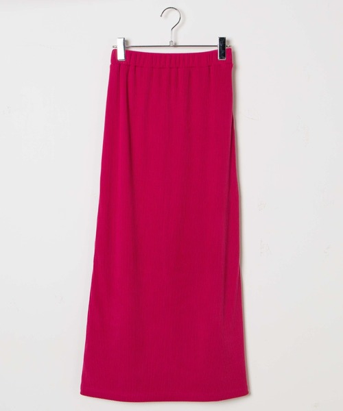 WEGO(ウィゴー)の「WEGO/リブナローロングスカート(スカート・レディース・ブラック/ピンク・FREE)」の4枚目の写真