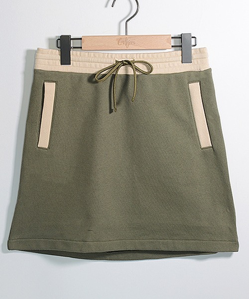 GIORDANO（ジョルダーノ）の「[ CALLEJERA ] PANEL SWEAT SKIRT（スカート・レディース・チャコールグレー/カーキ/ネイビー・1/2）」の2枚目の写真