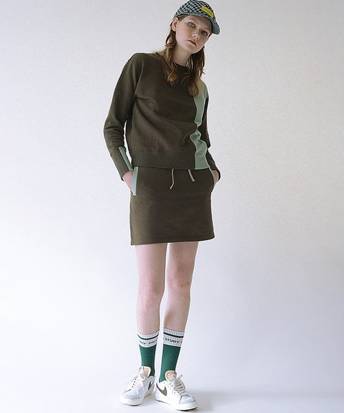 GIORDANO（ジョルダーノ）の「[ CALLEJERA ] PANEL SWEAT SKIRT（スカート・レディース・チャコールグレー/カーキ/ネイビー・1/2）」の5枚目の写真