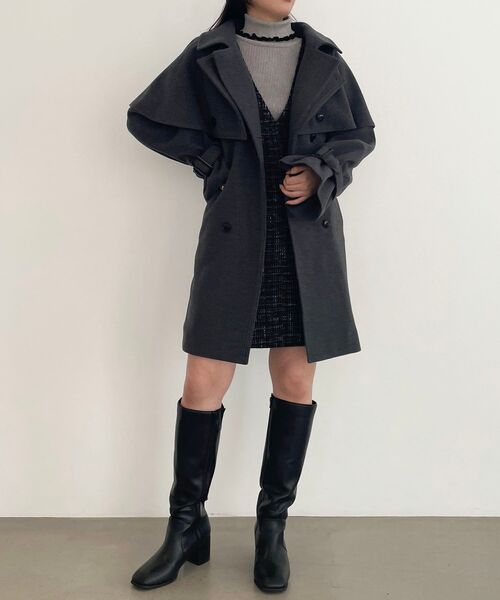 MAJESTIC LEGON(マジェスティックレゴン)の「Vネックミニジャンスカ(ジャンパースカート・レディース・ブラック/グレー/ベージュ・MEDIUM)」の14枚目の写真