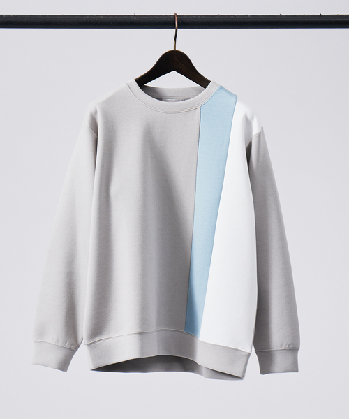 ABAHOUSE GRAY(アバハウスグレイ)の「【配色切替え】シルキー ダンボール プルオーバー(Tシャツ/カットソー・メンズ・ホワイト/ブラック/グレイッシュベージュ・46/48)」の3枚目の写真