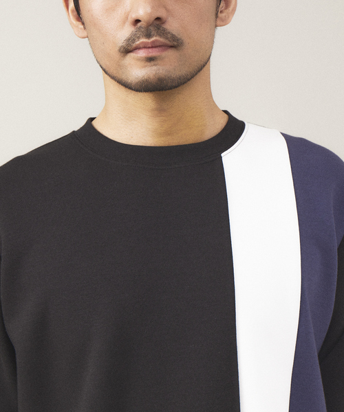 ABAHOUSE GRAY(アバハウスグレイ)の「【配色切替え】シルキー ダンボール プルオーバー(Tシャツ/カットソー・メンズ・ホワイト/ブラック/グレイッシュベージュ・46/48)」の7枚目の写真