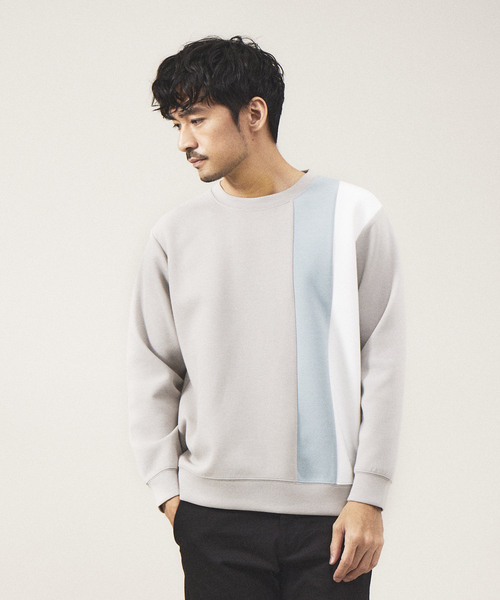 ABAHOUSE GRAY(アバハウスグレイ)の「【配色切替え】シルキー ダンボール プルオーバー(Tシャツ/カットソー・メンズ・ホワイト/ブラック/グレイッシュベージュ・46/48)」の14枚目の写真