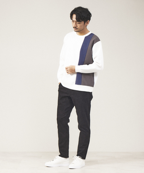 ABAHOUSE GRAY(アバハウスグレイ)の「【配色切替え】シルキー ダンボール プルオーバー(Tシャツ/カットソー・メンズ・ホワイト/ブラック/グレイッシュベージュ・46/48)」の18枚目の写真