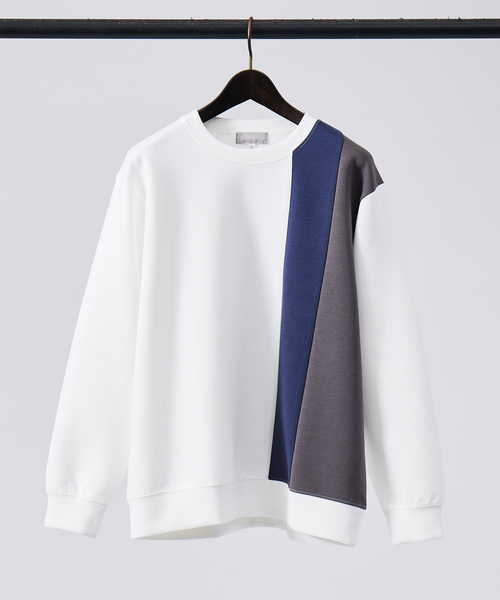 ABAHOUSE GRAY(アバハウスグレイ)の「【配色切替え】シルキー ダンボール プルオーバー(Tシャツ/カットソー・メンズ・ホワイト/ブラック/グレイッシュベージュ・46/48)」の20枚目の写真