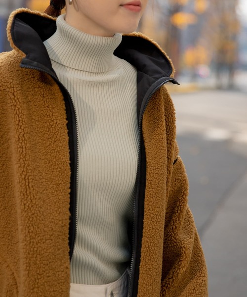 URBAN RESEARCH DOORS（アーバンリサーチドアーズ）の「タートルネックリブニット（ニット/セーター・レディース・ライトグレー/ブラウン/ブルー/ブラック・MEDIUM）」の17枚目の写真