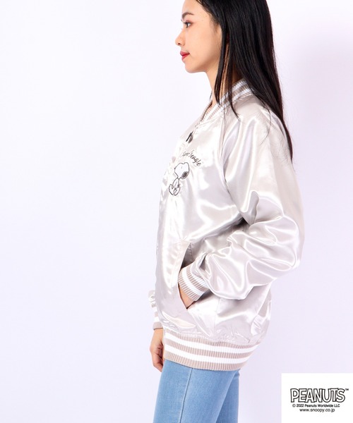 PEANUTS（ピーナッツ）の「PEANUTS スヌーピー スカジャン（スカジャン・レディース・シルバー/ブルー/ブラック/レッド・M/L/LL）」の17枚目の写真