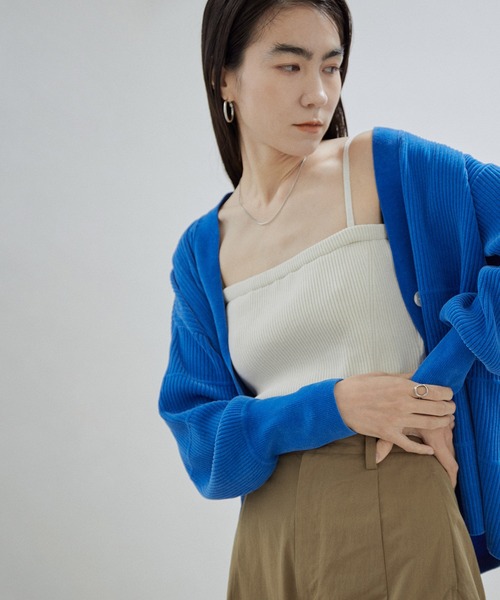 SALON adam et rope'（サロン アダム エ ロペ）の「【オーガニックコットン】パッド付きチューブトップ-CreamyCotton /クリーミーコットン-（チューブトップ・レディース・ホワイト/ブルー系その他4/ベージュ/ブラック系その他・FREE）」の2枚目の写真