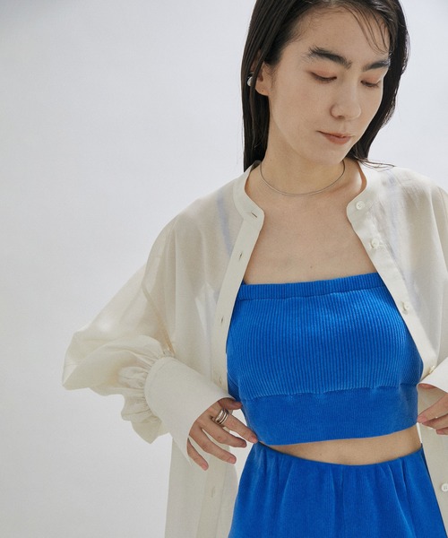 SALON adam et rope'（サロン アダム エ ロペ）の「【オーガニックコットン】パッド付きチューブトップ-CreamyCotton /クリーミーコットン-（チューブトップ・レディース・ホワイト/ブルー系その他4/ベージュ/ブラック系その他・FREE）」の9枚目の写真