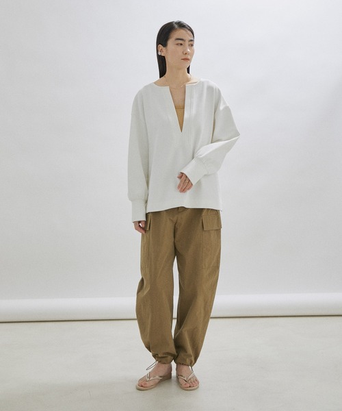 SALON adam et rope'（サロン アダム エ ロペ）の「【オーガニックコットン】パッド付きチューブトップ-CreamyCotton /クリーミーコットン-（チューブトップ・レディース・ホワイト/ブルー系その他4/ベージュ/ブラック系その他・FREE）」の12枚目の写真