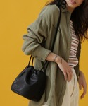 AVIREX | 《直営店限定》FAKE LEATHER DREWSTRING BAG/ フェイクレザー ドローストリング巾着バッグ(單肩包)