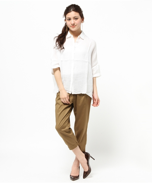 FIGARO Paris（フィガロパリ）の「◆120%LINO BOX シャツ（シャツ/ブラウス・レディース・ライトグレー/ホワイト・38/40）」の8枚目の写真