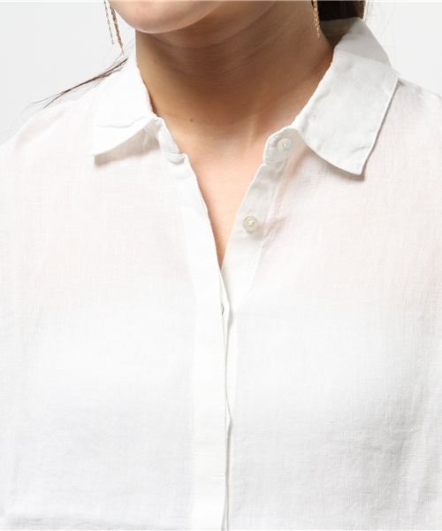 FIGARO Paris（フィガロパリ）の「◆120%LINO BOX シャツ（シャツ/ブラウス・レディース・ライトグレー/ホワイト・38/40）」の9枚目の写真