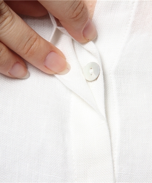 FIGARO Paris（フィガロパリ）の「◆120%LINO BOX シャツ（シャツ/ブラウス・レディース・ライトグレー/ホワイト・38/40）」の5枚目の写真