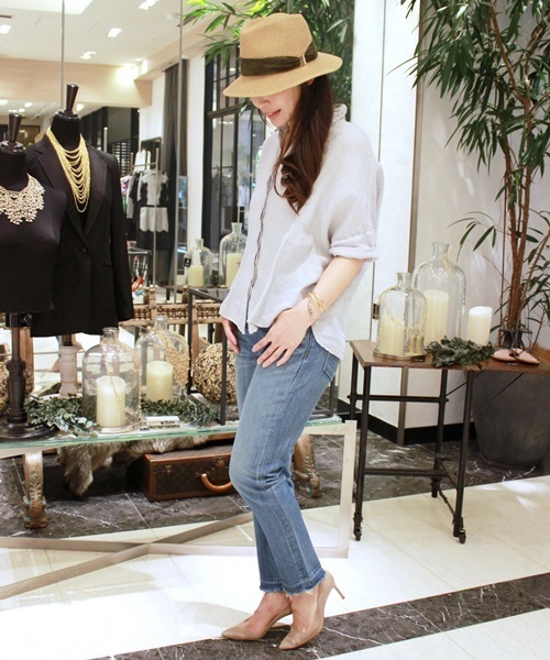 FIGARO Paris（フィガロパリ）の「◆120%LINO BOX シャツ（シャツ/ブラウス・レディース・ライトグレー/ホワイト・38/40）」の14枚目の写真