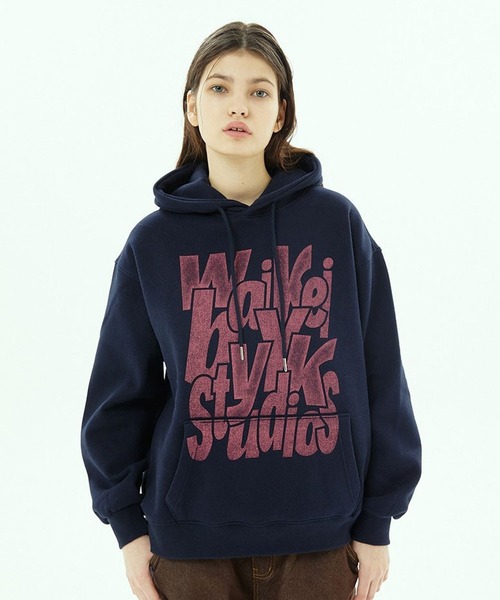 WaiKei（ワイケイ）の「【UNISEX】Wai Kei／タイポグラフィフーディー(裏起毛) 2194825（パーカー・レディース・ブラック/ネイビー/オフホワイト・MEDIUM/LARGE）」の16枚目の写真