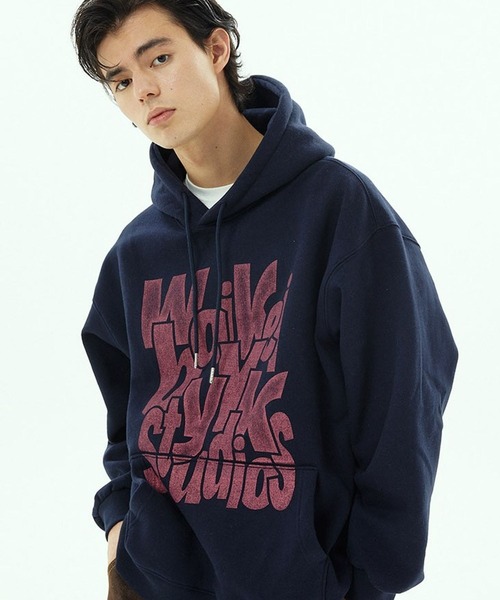 WaiKei（ワイケイ）の「【UNISEX】Wai Kei／タイポグラフィフーディー(裏起毛) 2194825（パーカー・レディース・ブラック/ネイビー/オフホワイト・MEDIUM/LARGE）」の17枚目の写真