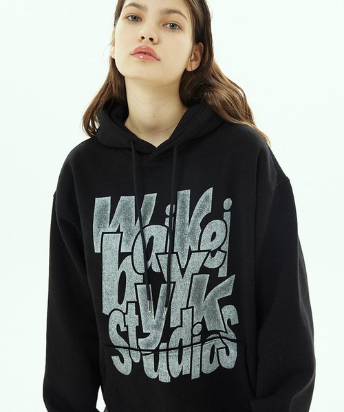 WaiKei（ワイケイ）の「【UNISEX】Wai Kei／タイポグラフィフーディー(裏起毛) 2194825（パーカー・レディース・ブラック/ネイビー/オフホワイト・MEDIUM/LARGE）」の14枚目の写真