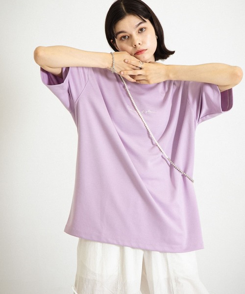 SENSE OF PLACE by URBAN RESEARCH（センスオブプレイスバイアーバンリサーチ）の「シシュウポンチショートスリーブTシャツ（Tシャツ/カットソー・メンズ・ライトカーキ/ライトベージュ/ブラック/ホワイト/チャコールグレー/オリーブ/ブルー/ブラック系その他/ホワイト系その他/ピンク/ライトブルー/グリーン系その他/パープル・MEDIUM/LARGE）」の12枚目の写真