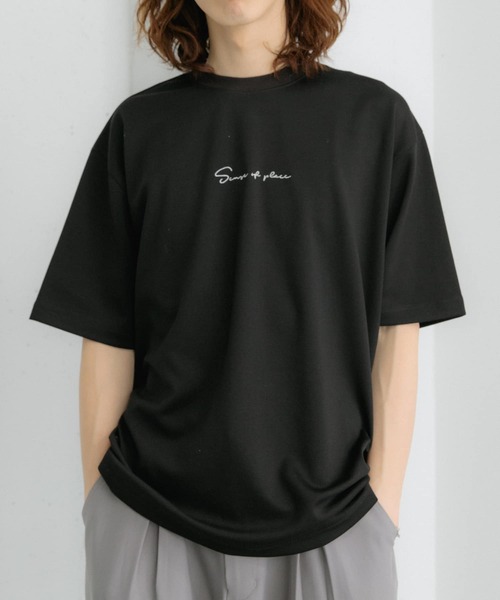 SENSE OF PLACE by URBAN RESEARCH（センスオブプレイスバイアーバンリサーチ）の「シシュウポンチショートスリーブTシャツ（Tシャツ/カットソー・メンズ・ライトカーキ/ライトベージュ/ブラック/ホワイト/チャコールグレー/オリーブ/ブルー/ブラック系その他/ホワイト系その他/ピンク/ライトブルー/グリーン系その他/パープル・MEDIUM/LARGE）」の21枚目の写真