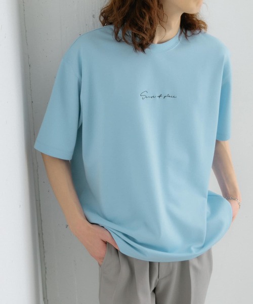 SENSE OF PLACE by URBAN RESEARCH（センスオブプレイスバイアーバンリサーチ）の「シシュウポンチショートスリーブTシャツ（Tシャツ/カットソー・メンズ・ライトカーキ/ライトベージュ/ブラック/ホワイト/チャコールグレー/オリーブ/ブルー/ブラック系その他/ホワイト系その他/ピンク/ライトブルー/グリーン系その他/パープル・MEDIUM/LARGE）」の16枚目の写真