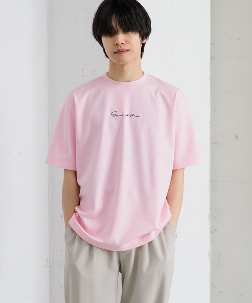 SENSE OF PLACE by URBAN RESEARCH(センスオブプレイスバイアーバンリサーチ)の「シシュウポンチショートスリーブTシャツ(Tシャツ/カットソー・メンズ・ライトカーキ/ライトベージュ/ブラック/ホワイト/チャコールグレー/オリーブ/ブルー/ブラック系その他/ホワイト系その他/ピンク/ライトブルー/グリーン系その他/パープル・MEDIUM/LARGE)」の16枚目の写真