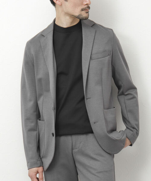 NOLLEY'S goodman（ノーリーズグッドマン）の「《セットアップ対応》ストレッチジャージ ジャケット（テーラードジャケット・メンズ・ネイビー/グレー・S/M/L/XL）」の2枚目の写真