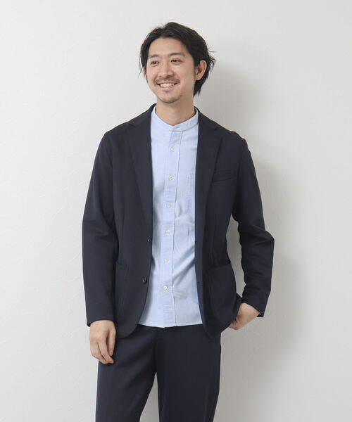 NOLLEY'S goodman（ノーリーズグッドマン）の「《セットアップ対応》ストレッチジャージ ジャケット（テーラードジャケット・メンズ・ネイビー/グレー・S/M/L/XL）」の11枚目の写真