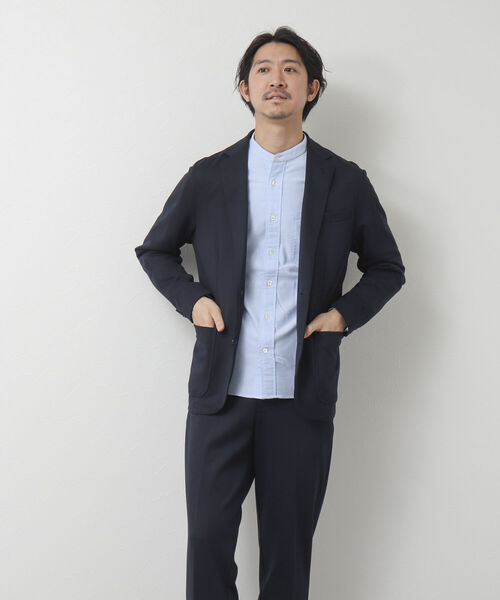 NOLLEY'S goodman（ノーリーズグッドマン）の「《セットアップ対応》ストレッチジャージ ジャケット（テーラードジャケット・メンズ・ネイビー/グレー・S/M/L/XL）」の5枚目の写真