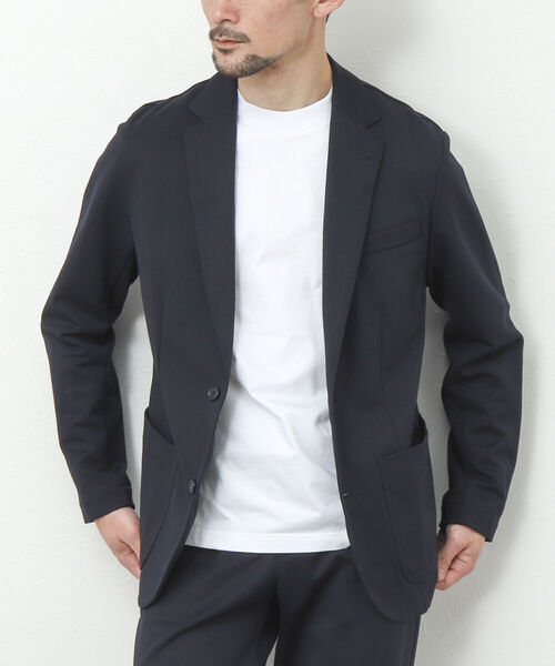 NOLLEY'S goodman（ノーリーズグッドマン）の「《セットアップ対応》ストレッチジャージ ジャケット（テーラードジャケット・メンズ・ネイビー/グレー・S/M/L/XL）」の7枚目の写真