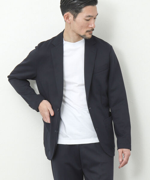 NOLLEY'S goodman（ノーリーズグッドマン）の「《セットアップ対応》ストレッチジャージ ジャケット（テーラードジャケット・メンズ・ネイビー/グレー・S/M/L/XL）」の15枚目の写真
