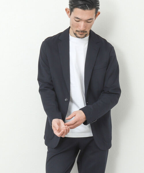 NOLLEY'S goodman（ノーリーズグッドマン）の「《セットアップ対応》ストレッチジャージ ジャケット（テーラードジャケット・メンズ・ネイビー/グレー・S/M/L/XL）」の12枚目の写真