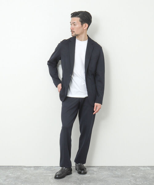 NOLLEY'S goodman（ノーリーズグッドマン）の「《セットアップ対応》ストレッチジャージ ジャケット（テーラードジャケット・メンズ・ネイビー/グレー・S/M/L/XL）」の4枚目の写真