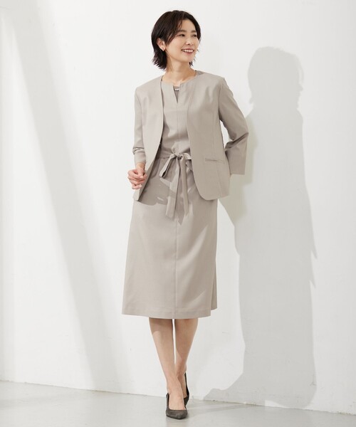J.PRESS(ジェイプレス)の「【セットアップ対応・洗える・UVケア・速乾】 OXIJEWELストレッチ ワンピース(ワンピース・レディース・ライトグレー系/ベージュ系/ネイビー系・T15/T13)」の9枚目の写真