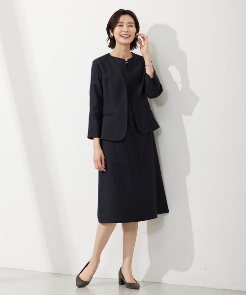 J.PRESS(ジェイプレス)の「【セットアップ対応・洗える・UVケア・速乾】 OXIJEWELストレッチ ワンピース(ワンピース・レディース・ライトグレー系/ベージュ系/ネイビー系・T15/T13)」の12枚目の写真