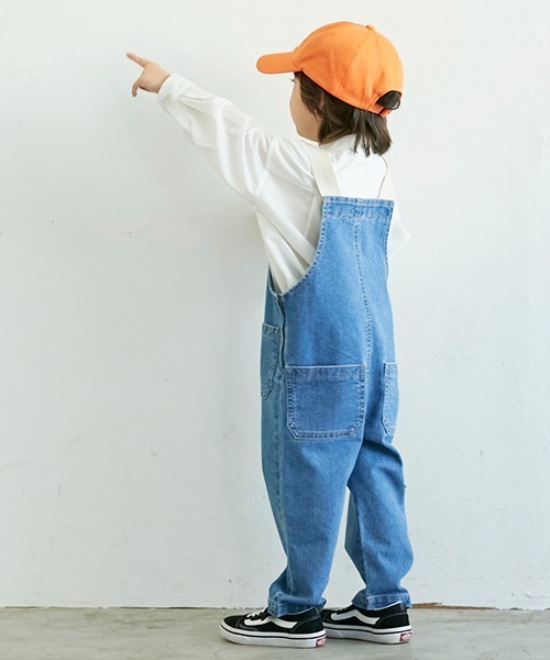 petit main(プティマイン)の「サロペット(サロペット/オーバーオール・キッズ・サックスブルー/ベージュ・90cm/110cm/100cm)」の5枚目の写真