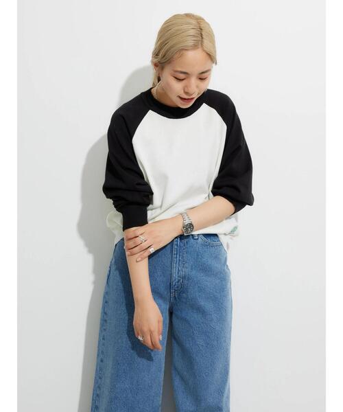 DISCUS ATHLETIC（ディスカス　アスレチック）の「DISCUS ハイツイストラグランニットプルオーバーA（ニット/セーター・レディース・ネイビー/ブラック・FREE）」の10枚目の写真