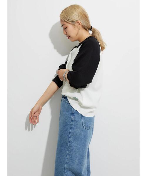 DISCUS ATHLETIC（ディスカス　アスレチック）の「DISCUS ハイツイストラグランニットプルオーバーA（ニット/セーター・レディース・ネイビー/ブラック・FREE）」の4枚目の写真