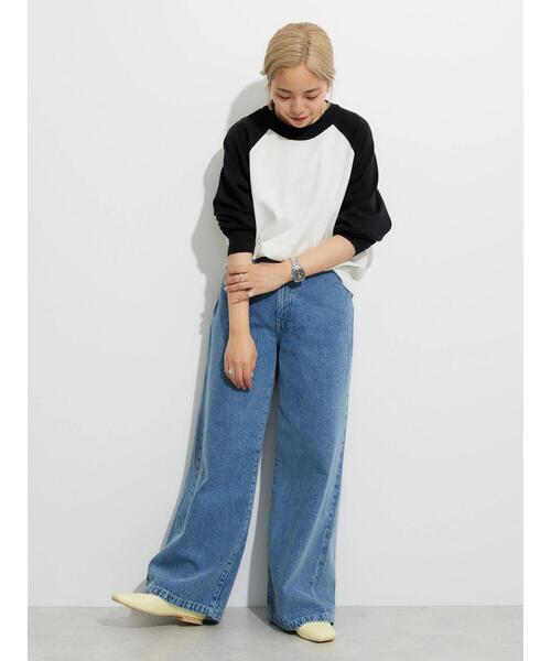 DISCUS ATHLETIC（ディスカス　アスレチック）の「DISCUS ハイツイストラグランニットプルオーバーA（ニット/セーター・レディース・ネイビー/ブラック・FREE）」の3枚目の写真