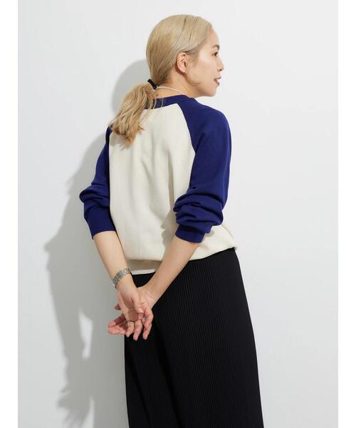 DISCUS ATHLETIC（ディスカス　アスレチック）の「DISCUS ハイツイストラグランニットプルオーバーA（ニット/セーター・レディース・ネイビー/ブラック・FREE）」の9枚目の写真